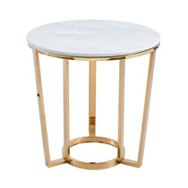 Round nightstand deals with marble top